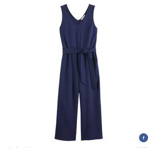 POPSUGAR Tie-Front Knit Cullote Jumpsuit Navy